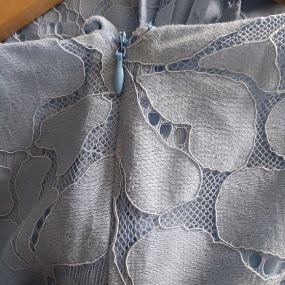 CeCe Elegant Blue Lace Floral Fit & Flare Dress 8 - Picture 8 of 11